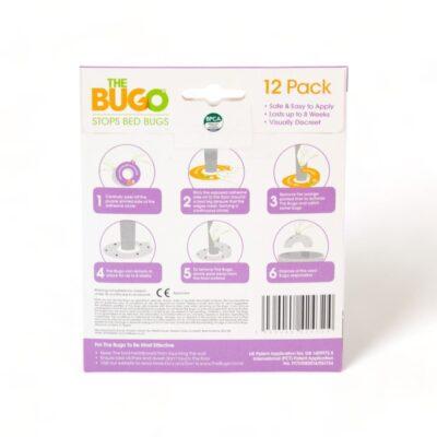 12 Pièges anti-punaises de lit Bugo pour sol dur verso