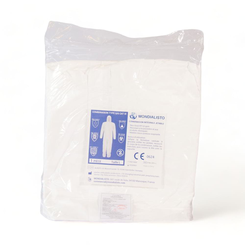 Combinaison de protection intégrale jetable de face