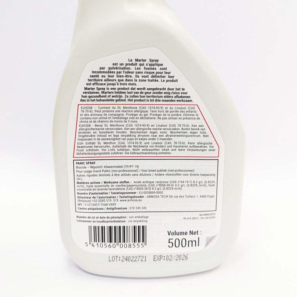 Aurouze répulsif anti martre fouines etiquette